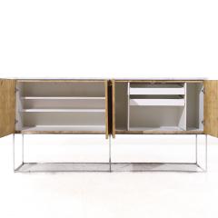 Milo Baughman Milo Baughman for Thayer Coggin Mid Century Burlwood Chrome and Marble Credenza - 3949793