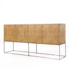 Milo Baughman Milo Baughman for Thayer Coggin Mid Century Burlwood Chrome and Marble Credenza - 3949796