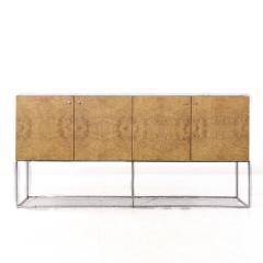 Milo Baughman Milo Baughman for Thayer Coggin Mid Century Burlwood Chrome and Marble Credenza - 3949797