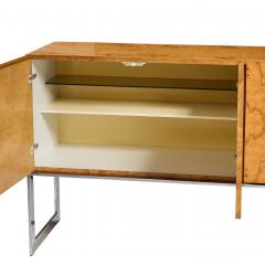 Milo Baughman Milo Baughman for Thayer Coggin Mid Century Burlwood and Chrome Credenza - 4401336