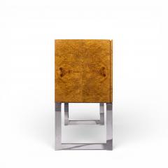 Milo Baughman Milo Baughman for Thayer Coggin Mid Century Burlwood and Chrome Credenza - 4497573