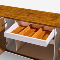 Milo Baughman Milo Baughman for Thayer Coggin Mid Century Burlwood and Chrome Credenza - 4497579