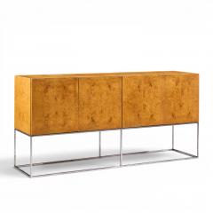 Milo Baughman Milo Baughman for Thayer Coggin Mid Century Burlwood and Chrome Credenza - 4646392