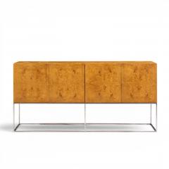 Milo Baughman Milo Baughman for Thayer Coggin Mid Century Burlwood and Chrome Credenza - 4646393