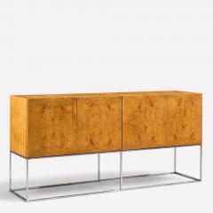 Milo Baughman Milo Baughman for Thayer Coggin Mid Century Burlwood and Chrome Credenza - 4648527
