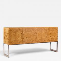 Milo Baughman Milo Baughman for Thayer Coggin Mid Century Burlwood and Chrome Credenza - 4811172