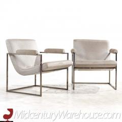Milo Baughman Milo Baughman for Thayer Coggin Mid Century Chrome Scoop Lounge Chairs Pair - 3319055
