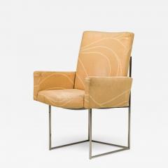 Milo Baughman Milo Baughman for Thayer Coggin Mid Century Peach Fabric Upholstered Captain D - 4718187