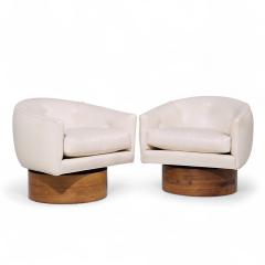 Milo Baughman Milo Baughman for Thayer Coggin Mid Century Rosewood Swivel Lounge Chairs Pair - 4220531