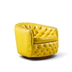 Milo Baughman Milo Baughman for Thayer Coggin Mid Century Tufted Swivel Lounge Chairs Pair - 4714178