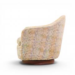 Milo Baughman Milo Baughman for Thayer Coggin Mid Century Walnut Base Swivel Lounge Chair - 4595525