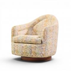 Milo Baughman Milo Baughman for Thayer Coggin Mid Century Walnut Base Swivel Lounge Chair - 4595526