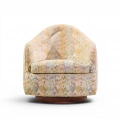 Milo Baughman Milo Baughman for Thayer Coggin Mid Century Walnut Base Swivel Lounge Chair - 4595528