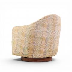 Milo Baughman Milo Baughman for Thayer Coggin Mid Century Walnut Base Swivel Lounge Chair - 4595529