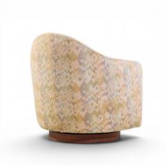 Milo Baughman Milo Baughman for Thayer Coggin Mid Century Walnut Base Swivel Lounge Chair - 4595531