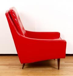 Milo Baughman Milo Baughman for Thayer Coggin Red Vinyl Lounge Chair - 1951555