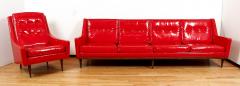 Milo Baughman Milo Baughman for Thayer Coggin Red Vinyl Lounge Chair - 1951558
