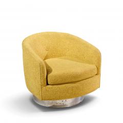 Milo Baughman Milo Baughman for Thayer Coggin Roxy Chrome Barrel Swivel Lounge Chairs Pair - 4821665
