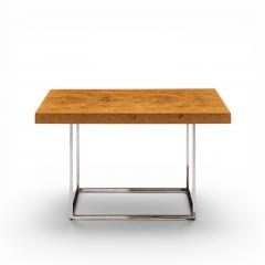 Milo Baughman Milo Baughman for Thayer Coggin Style Burlwood and Chrome Side Tables Pair - 4622297