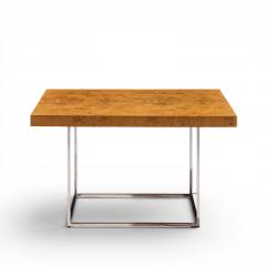 Milo Baughman Milo Baughman for Thayer Coggin Style Burlwood and Chrome Side Tables Pair - 4622302