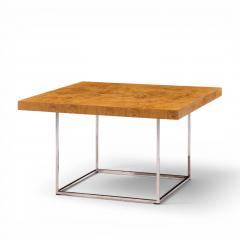 Milo Baughman Milo Baughman for Thayer Coggin Style Burlwood and Chrome Side Tables Pair - 4622303