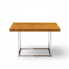 Milo Baughman Milo Baughman for Thayer Coggin Style Burlwood and Chrome Side Tables Pair - 4622304