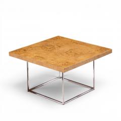 Milo Baughman Milo Baughman for Thayer Coggin Style Burlwood and Chrome Side Tables Pair - 4622306