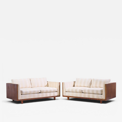 Milo Baughman Milo Baughman for Thayer Coggin Style Mid Century Rosewood Case Loveseat Pair - 4708080