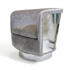 Milo Baughman Milo Baughman for Thayer Coggin Swiveling Tilt Lounge Chairs in Chrome Backs - 2848836