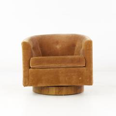 Milo Baughman Milo Baughman for Thayer Coggin Walnut Tilt Swivel Barrel Lounge Chair - 4410623