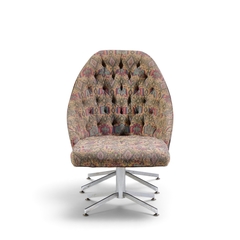 Milo Baughman Milo Baughman for Thayer Coggin Walnut and Chrome Tufted Lounge Chair Ottoman - 4745342