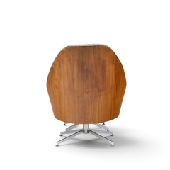 Milo Baughman Milo Baughman for Thayer Coggin Walnut and Chrome Tufted Lounge Chair Ottoman - 4745343