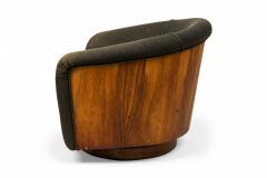 Milo Baughman Milo Baughman for Thayer CogginBlack and Rosewood Wrapped Horseshoe Armchair - 2791932