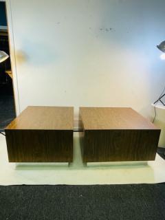 Milo Baughman NEAR PAIR OFMODERN BURLWOOD LAMINATE AND CHROME TABLES - 1804572