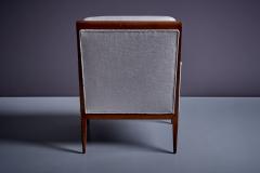 Milo Baughman Newly upholstered Pair of Light Gray Milo Baughman Lounge or Arm Chairs 1950s - 3364706