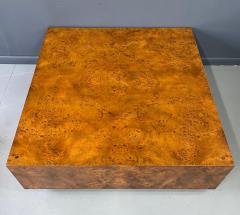 Milo Baughman Olivewood Burl Square Cocktail Table in the Style of Milo Baughman Mid Century - 1939529