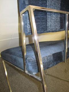 Milo Baughman Outstanding Set of Six Milo Baughman Chrome Dining Chairs Mid Century Modern - 1200530