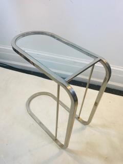 Milo Baughman PAIR OF MILO BAUGHMAN GLASS AND CHROME SIDE TABLES - 1557289