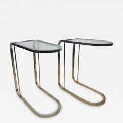Milo Baughman PAIR OF MILO BAUGHMAN GLASS AND CHROME SIDE TABLES - 1565271