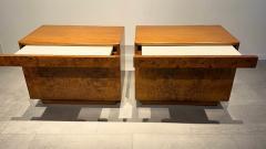 Milo Baughman Pair American Modern Burlwood Night Tables Milo Baughman - 4757545