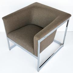 Milo Baughman Pair Milo Baughman Chrome Cube Lounge Chairs - 3489655