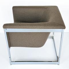 Milo Baughman Pair Milo Baughman Chrome Cube Lounge Chairs - 3489656