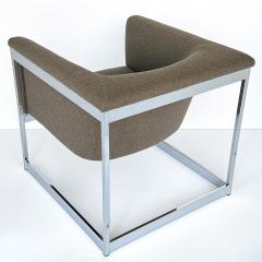 Milo Baughman Pair Milo Baughman Chrome Cube Lounge Chairs - 3489657