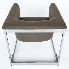 Milo Baughman Pair Milo Baughman Chrome Cube Lounge Chairs - 3489658