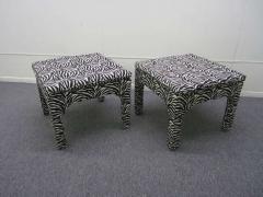 Milo Baughman Pair Milo Baughman Style Square Upholstered Bench Stools Mid century - 1234349