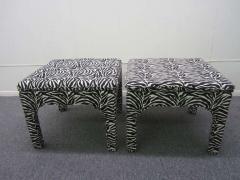 Milo Baughman Pair Milo Baughman Style Square Upholstered Bench Stools Mid century - 1234355