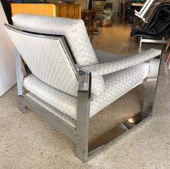 Milo Baughman Pair Of American Modern Chrome and Fabric Lounge chairs Milo Baughman - 4645054