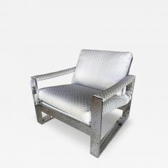 Milo Baughman Pair Of American Modern Chrome and Fabric Lounge chairs Milo Baughman - 4710239