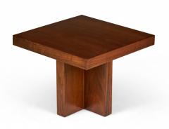 Milo Baughman Pair Of Milo Baughman American Mid Century Walnut Cruciform Base Side End Tables - 3169441
