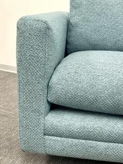 Milo Baughman Pair Teal Milo Baughman Style Mid Century Modern Lounge Chairs Swivel Square - 2485730